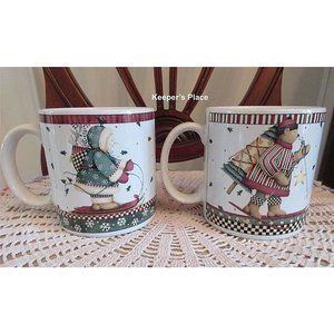 2 Debbie Mumm Sakura Sledding Characters Stoneware